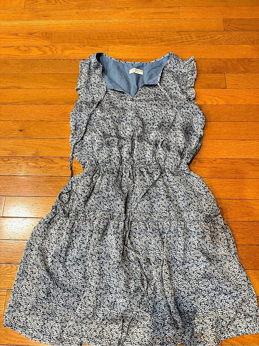papercrane Floral Mini Dress in Blue & White
